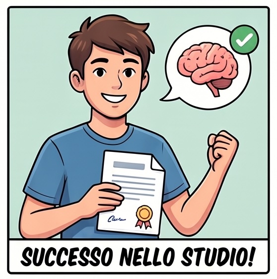 Uno studente soddisfatto: il successo nello studio